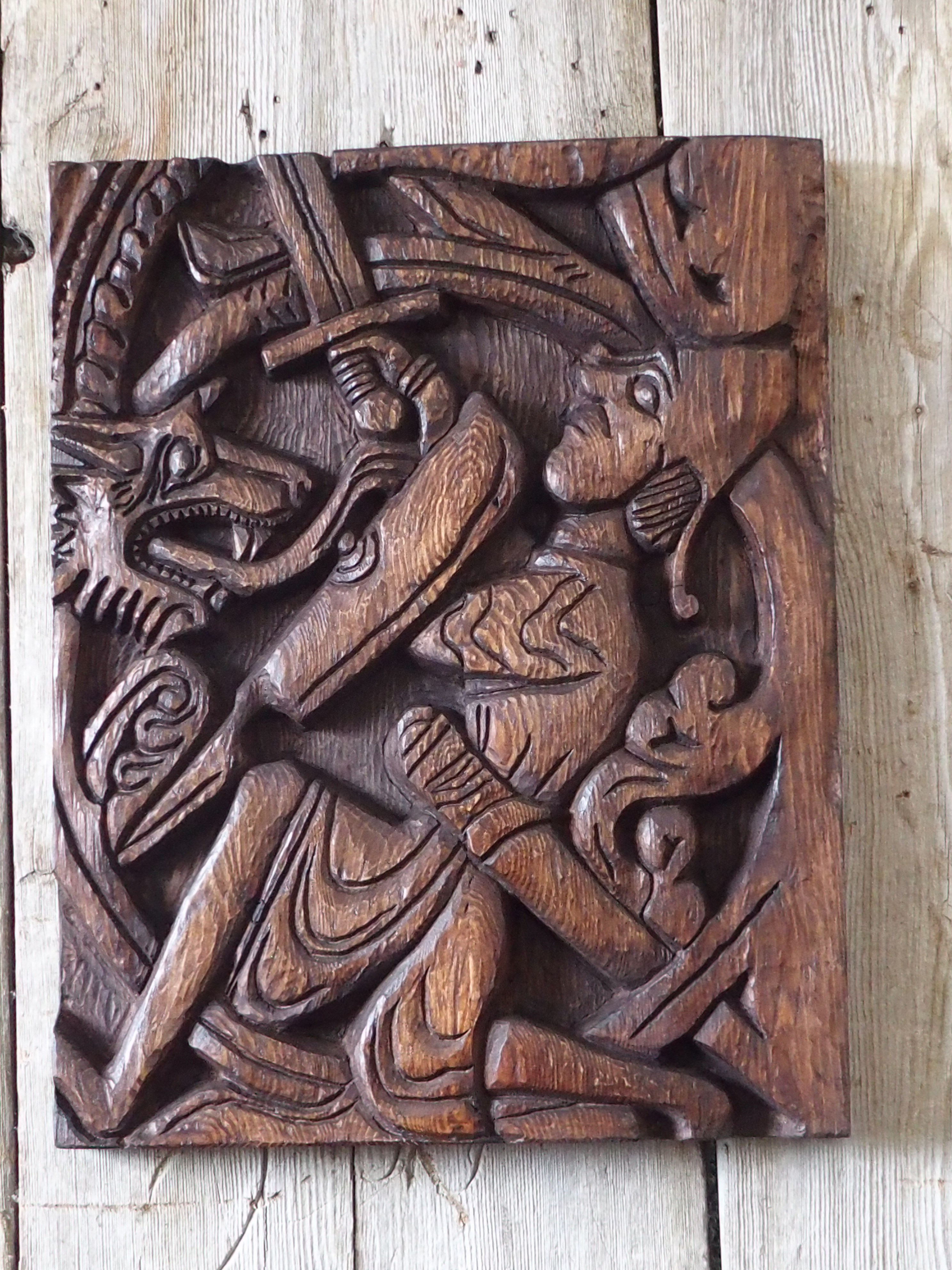 Relieff frå Hylestad stavkyrkje i Setesdalen