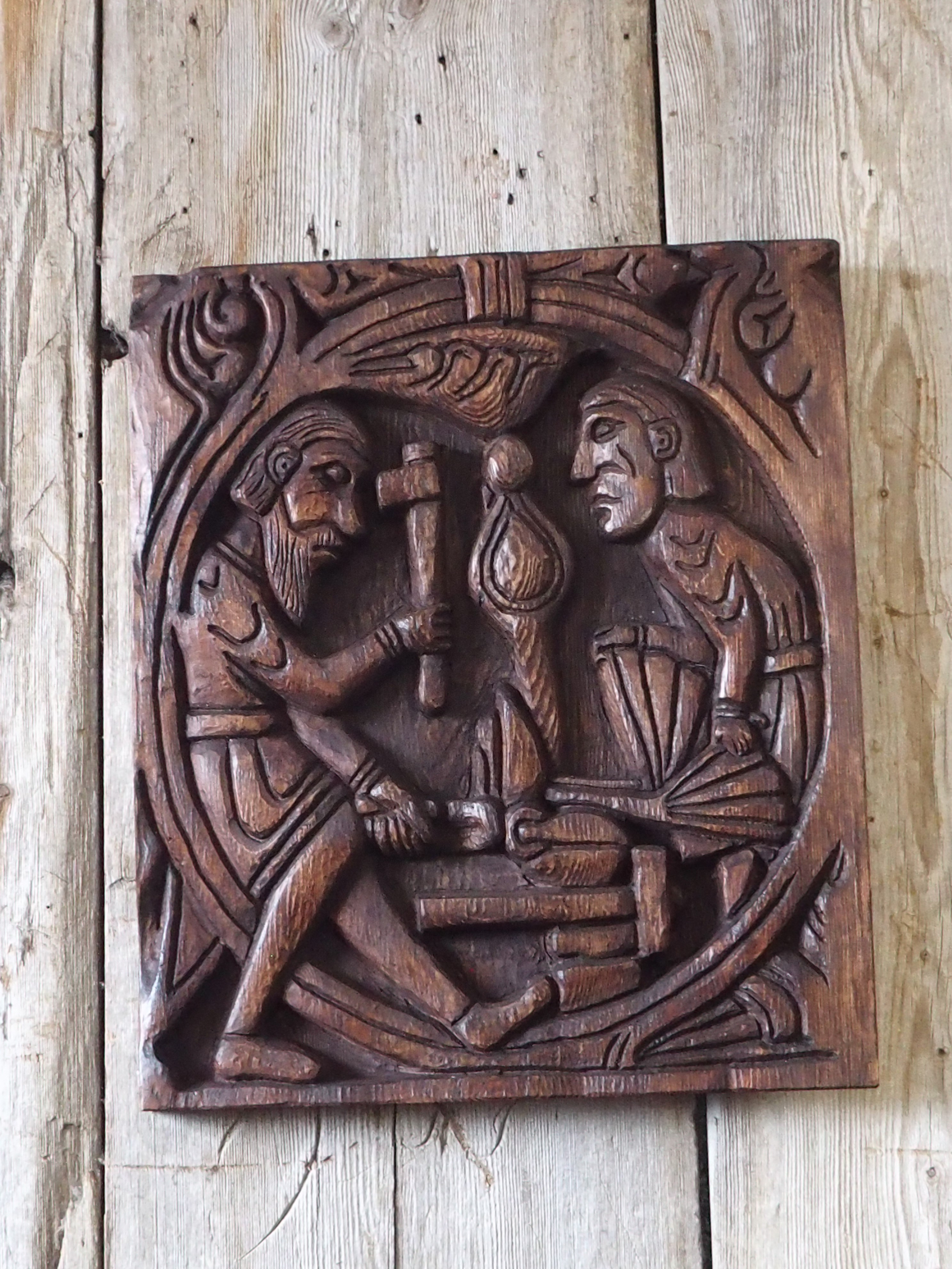 Relieff frå Hylestad stavkyrkje i Setesdalen