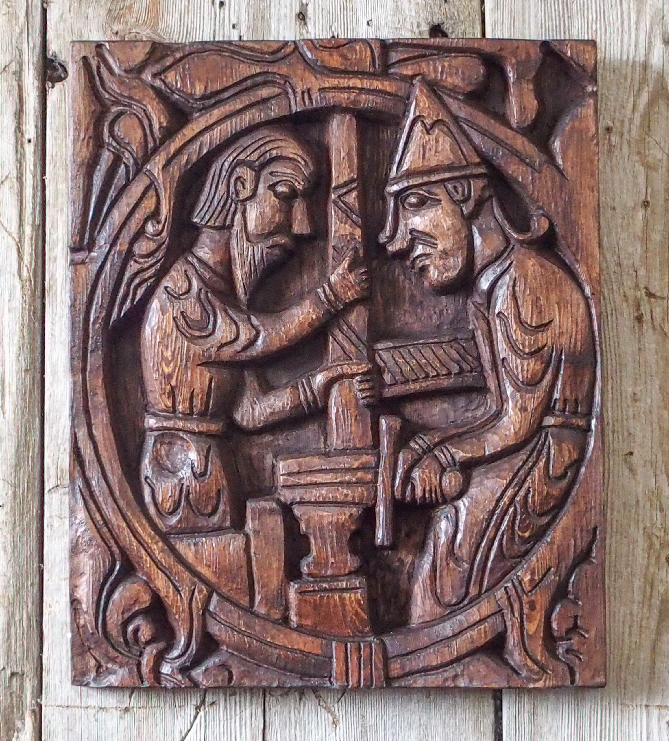 Relieff frå Hylestad stavkyrkje i Setesdalen